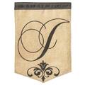 Recinto 13 x 18 in. Double Applique Monogram J Burlap Garden Flag RE2932903